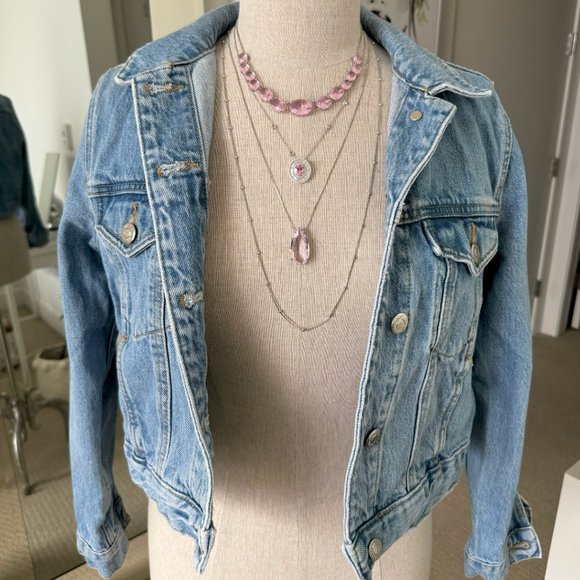 Topshop Petit Denim Jacket Size 6 - Picture 1 of 4